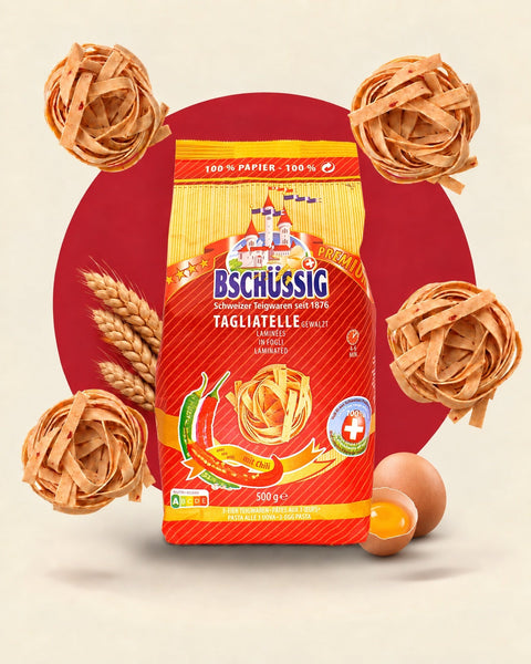 Premium Tagliatelle en nids laminés 6 mm, piment