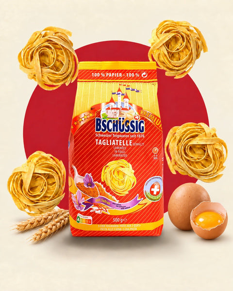 Premium Tagliatelle en nids laminés 6 mm, safran