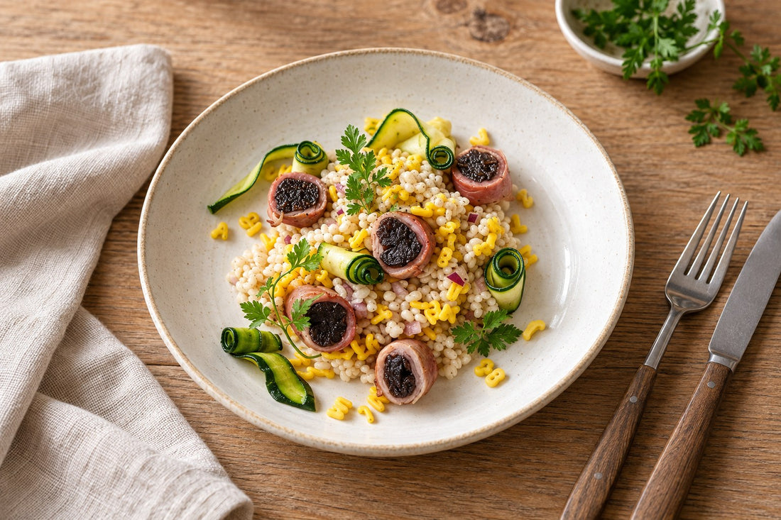 Buchstaben & Rollgerstensalat
