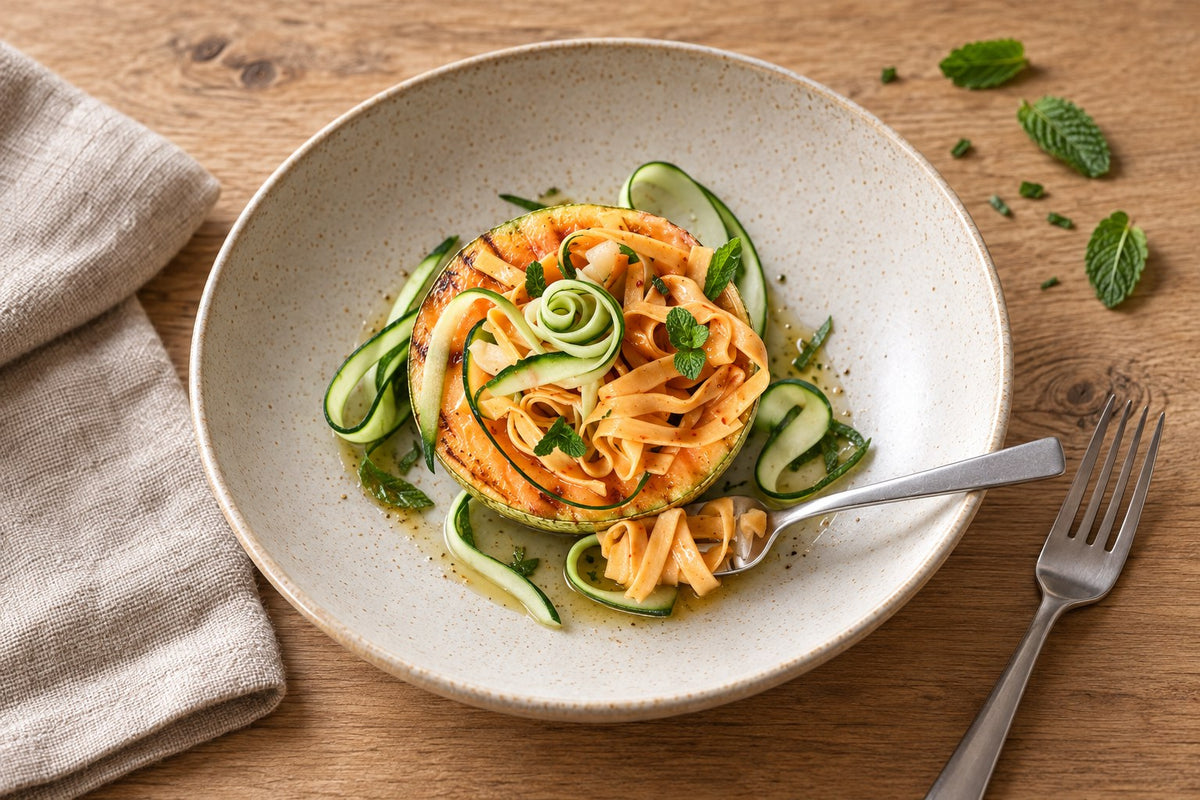 Chili Tagliatelle / Minz-Honigsauce