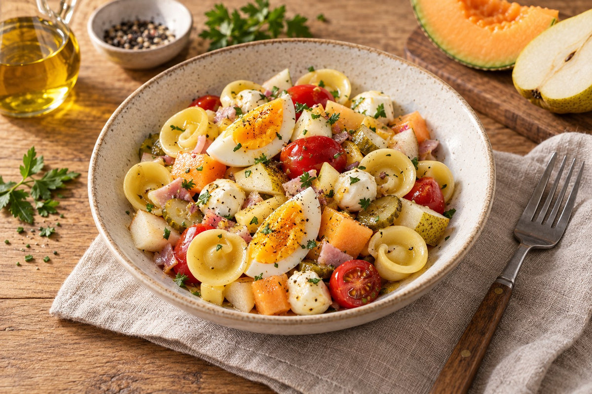 Gletscher Hüetli Salat mit Melone & Birne