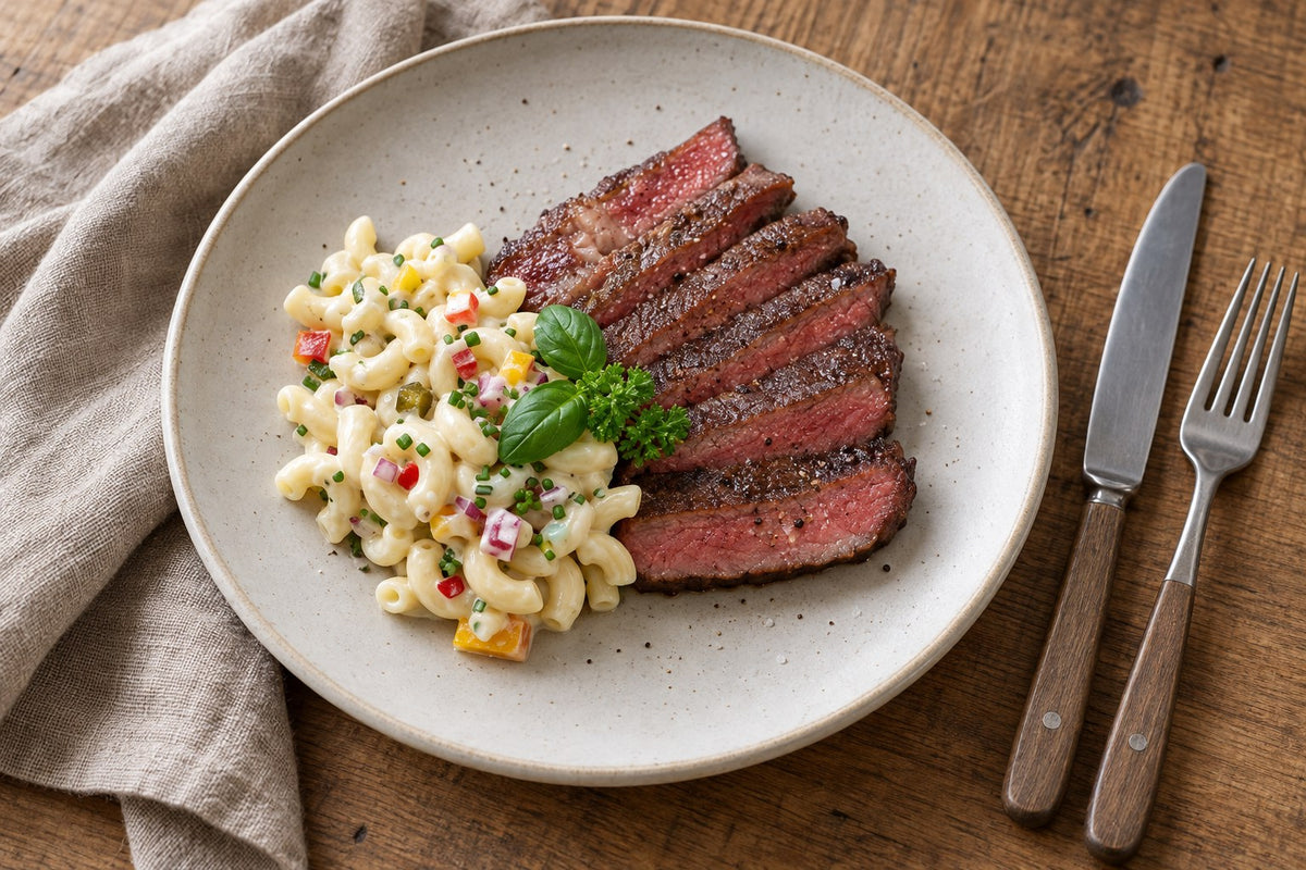 Hörnlisalat mit Steak