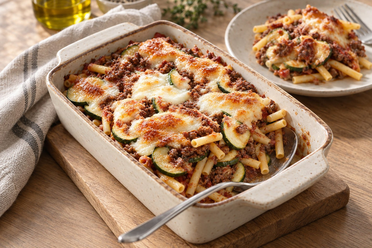 Makkaroni – Auflauf mit Zucchetti