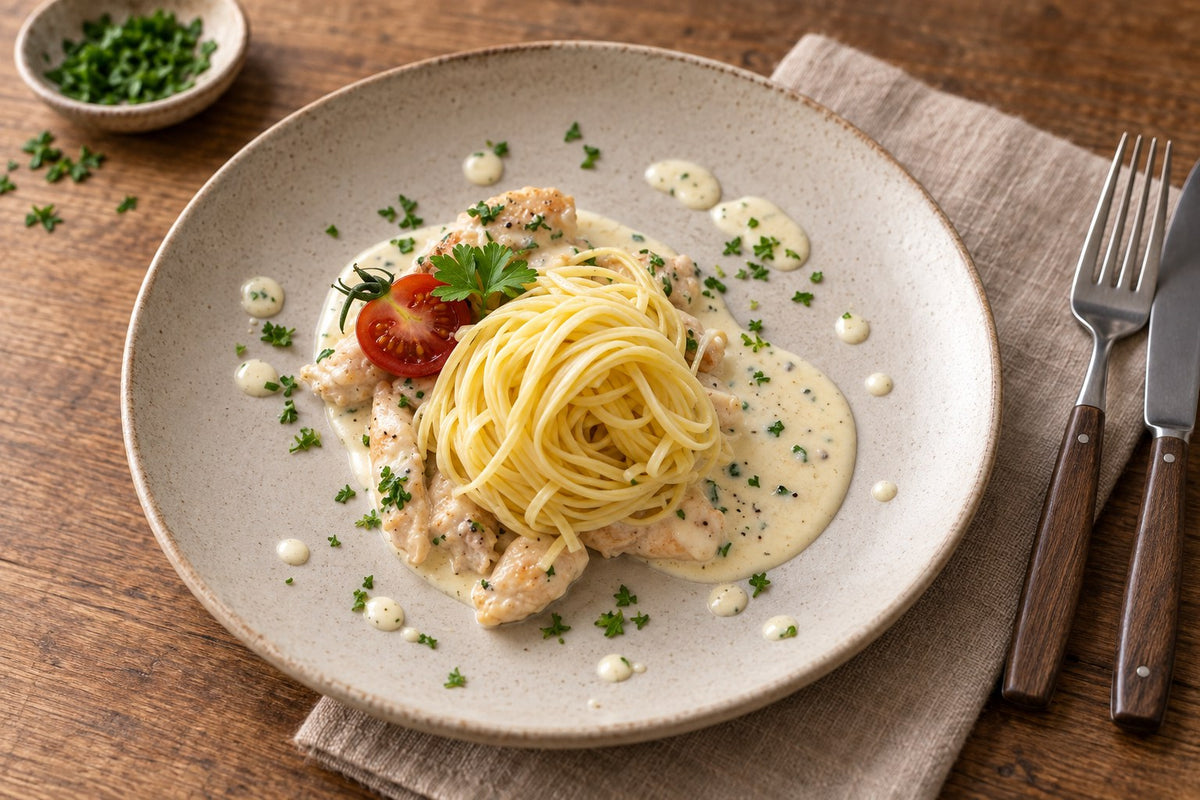 Nüdeli mit Pouletgeschnetzeltem