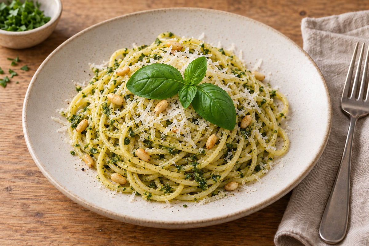 Spaghetti mit Pesto