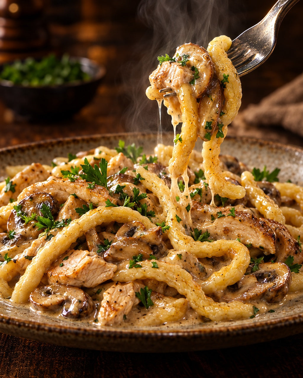 Bauernspätzli, 4-Ei — Frisch serviert und dampfend