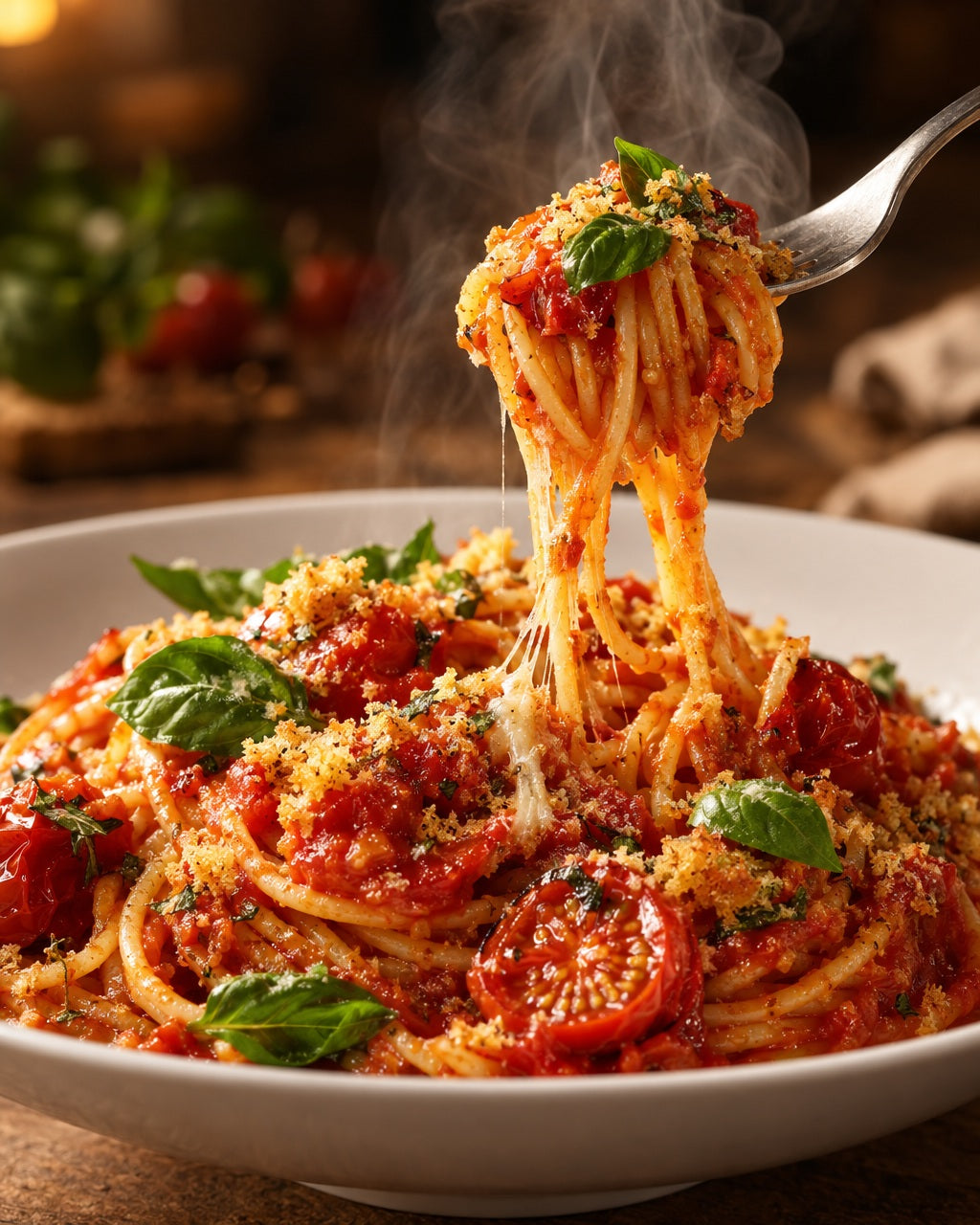 Sauce tomate bio — Fraîchement servi et fumant