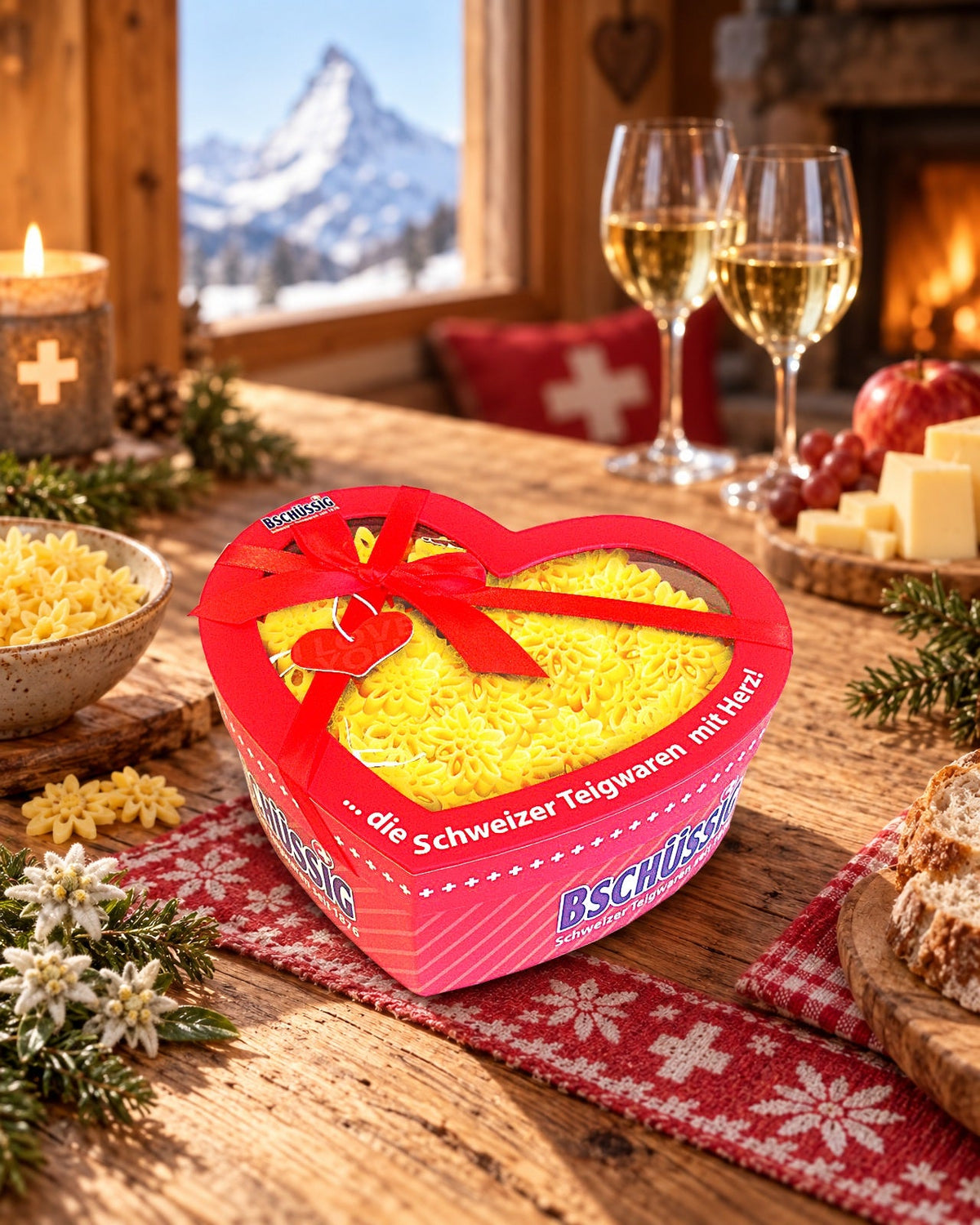Scatola a cuore Urschweizer Edelweissli — gusto svizzero