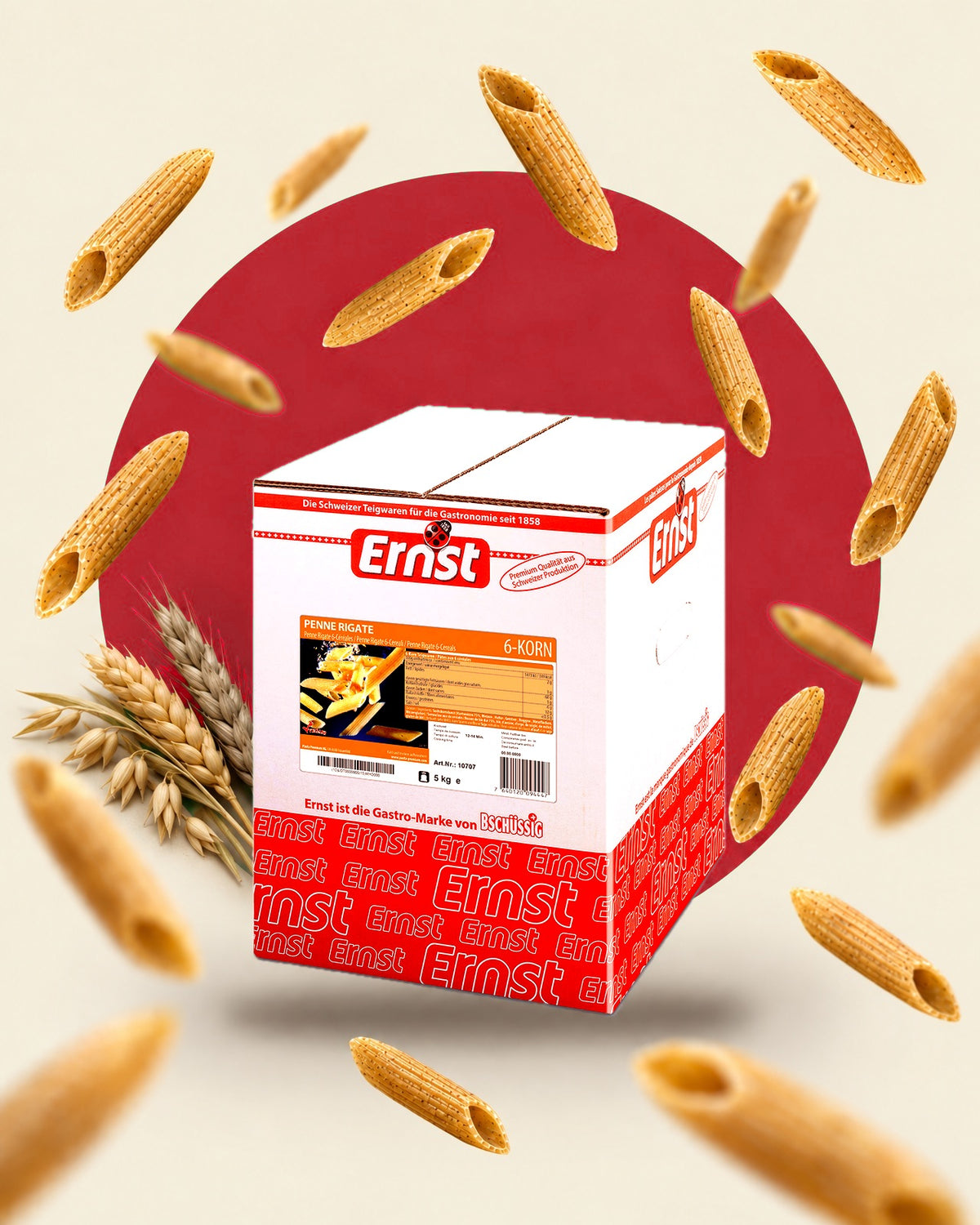 ERNST 6-Korn Penne rigate, Ohne Ei, 5kg