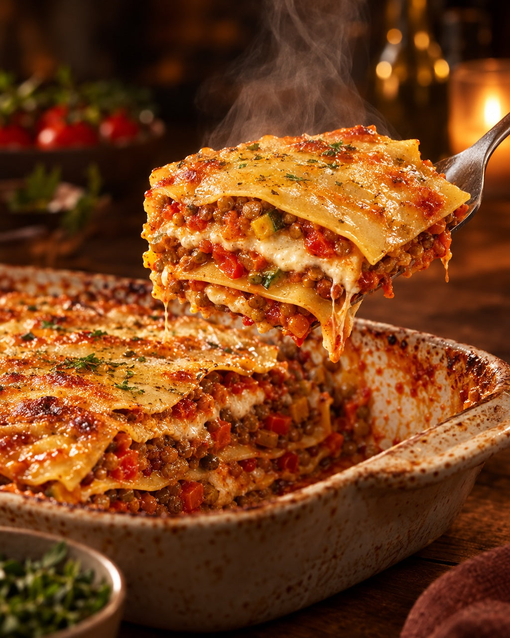 ERNST Lasagne Gastronorm ohne Ei, 210 x 260 mm, 5 kg — Frisch serviert und dampfend