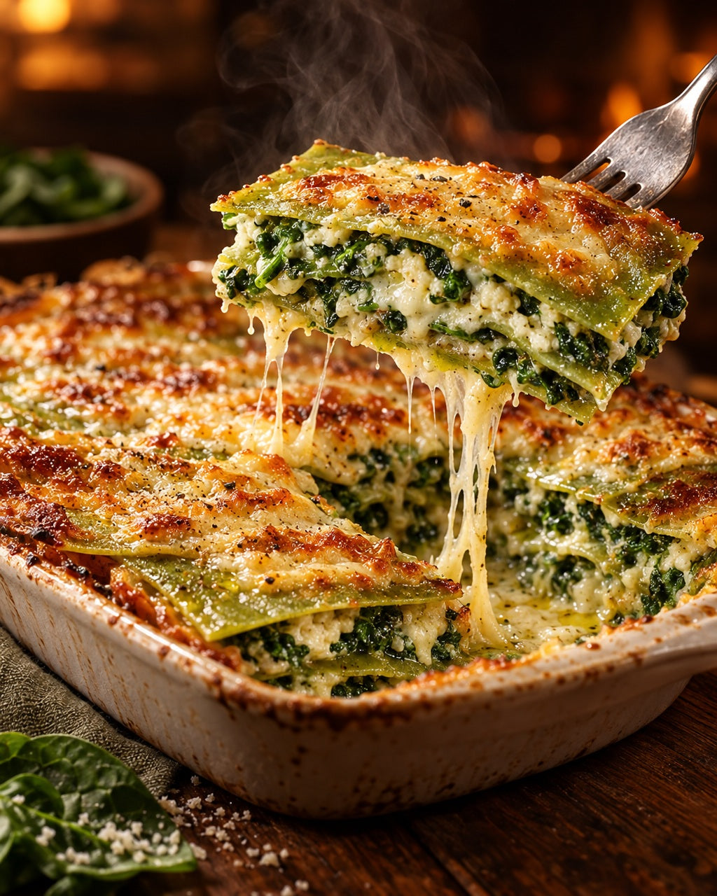 ERNST Lasagne verdi ohne Ei, 175 x 80 mm, 6 kg — Frisch serviert und dampfend