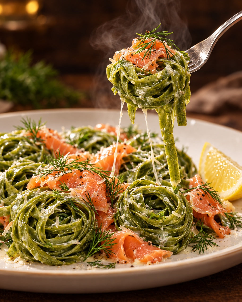 ERNST nidi di tagliatelle laminati 6 mm agli spinaci, 5 kg — servito caldo e fumante