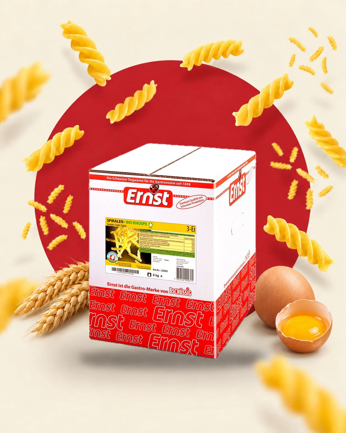 ERNST Spirales 3 œufs Bourgeon Bio, 5 kg