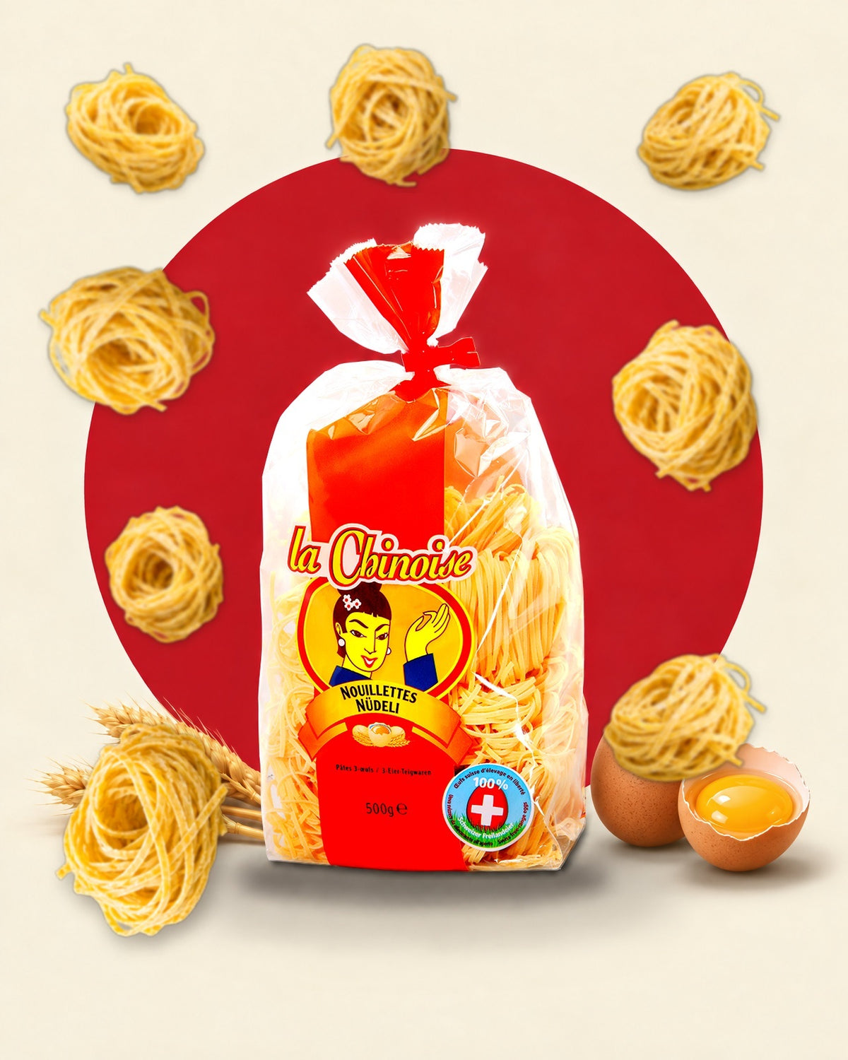 la Chinoise Nouillettes 2 mm, 3-Ei