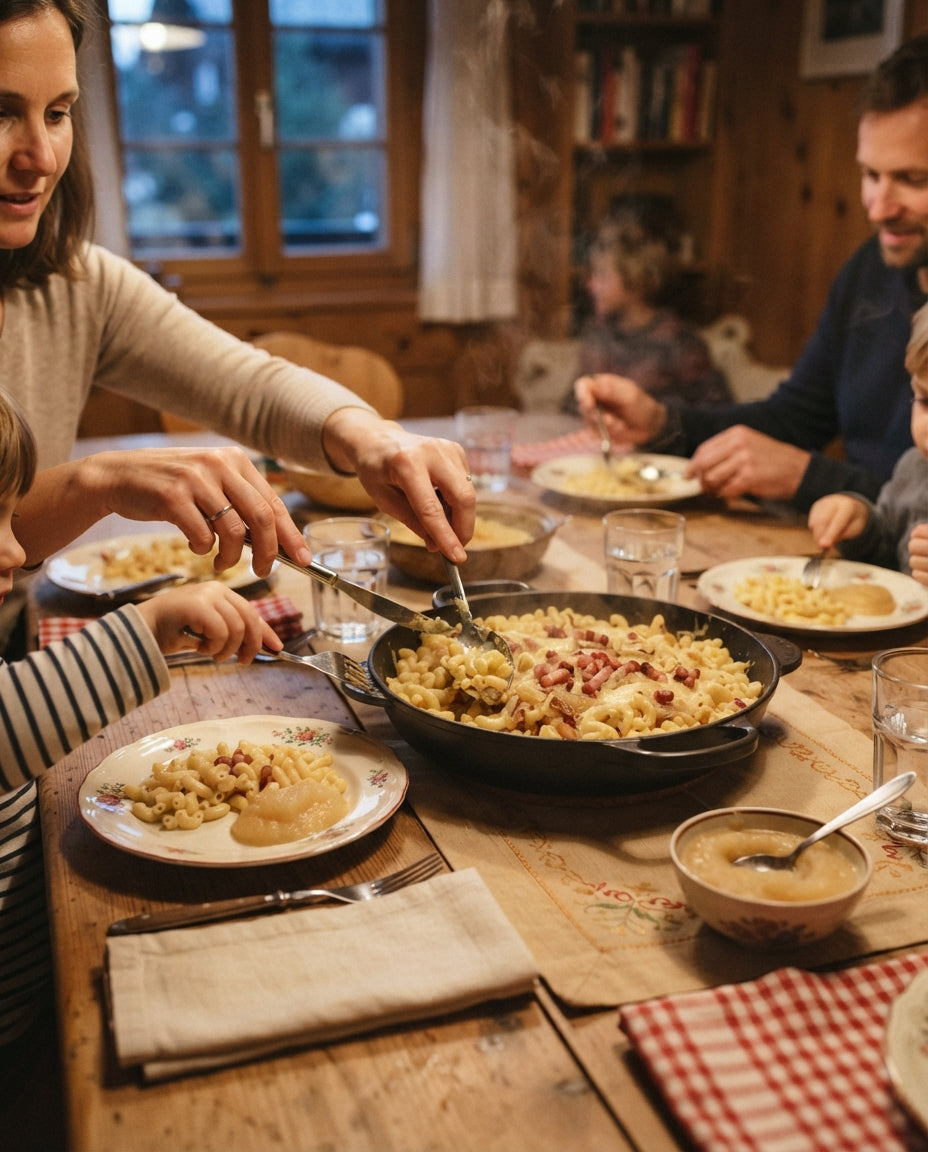Ghackets mit Hörnli wie bei Grosi – gemeinsam am Tisch