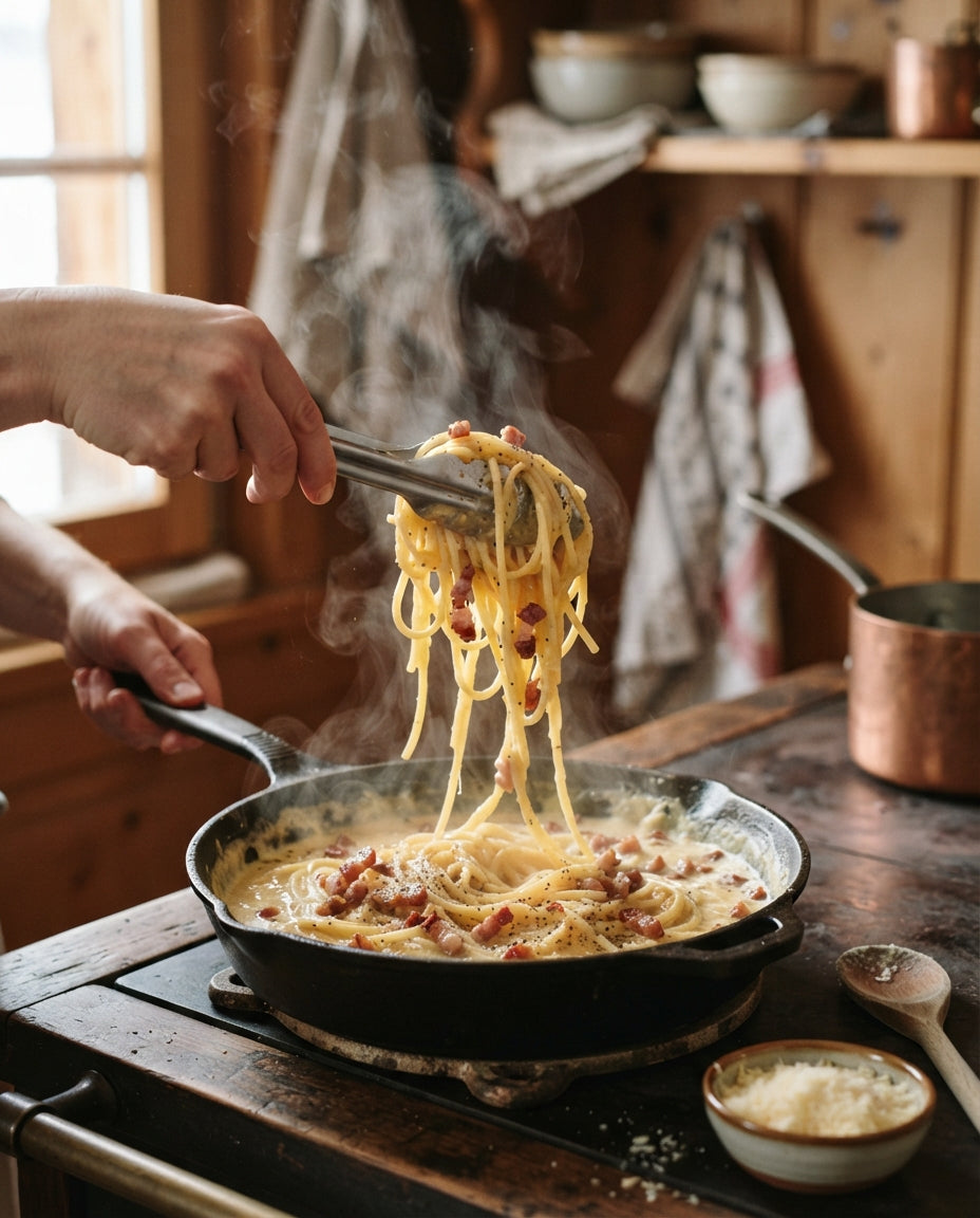 Schweizer Carbonara mit Speckwürfeli – Zubereitung