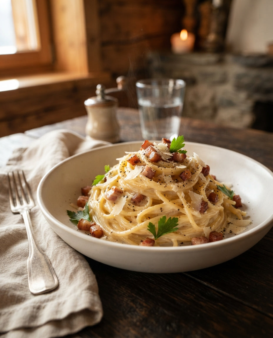 Rezept: Schweizer Carbonara mit Speckwürfeli