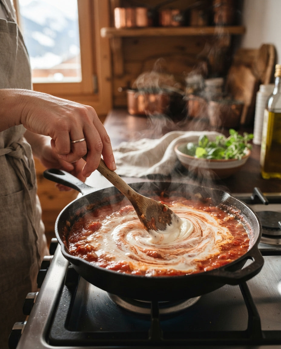 Bio-Pasta mit Tomaten-Mascarpone-Sauce – Zubereitung