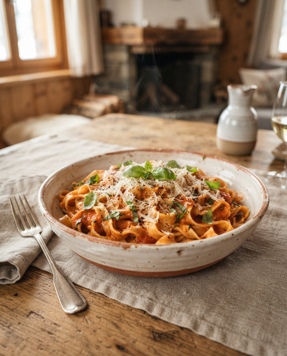 Rezept: Bio-Pasta mit Tomaten-Mascarpone-Sauce