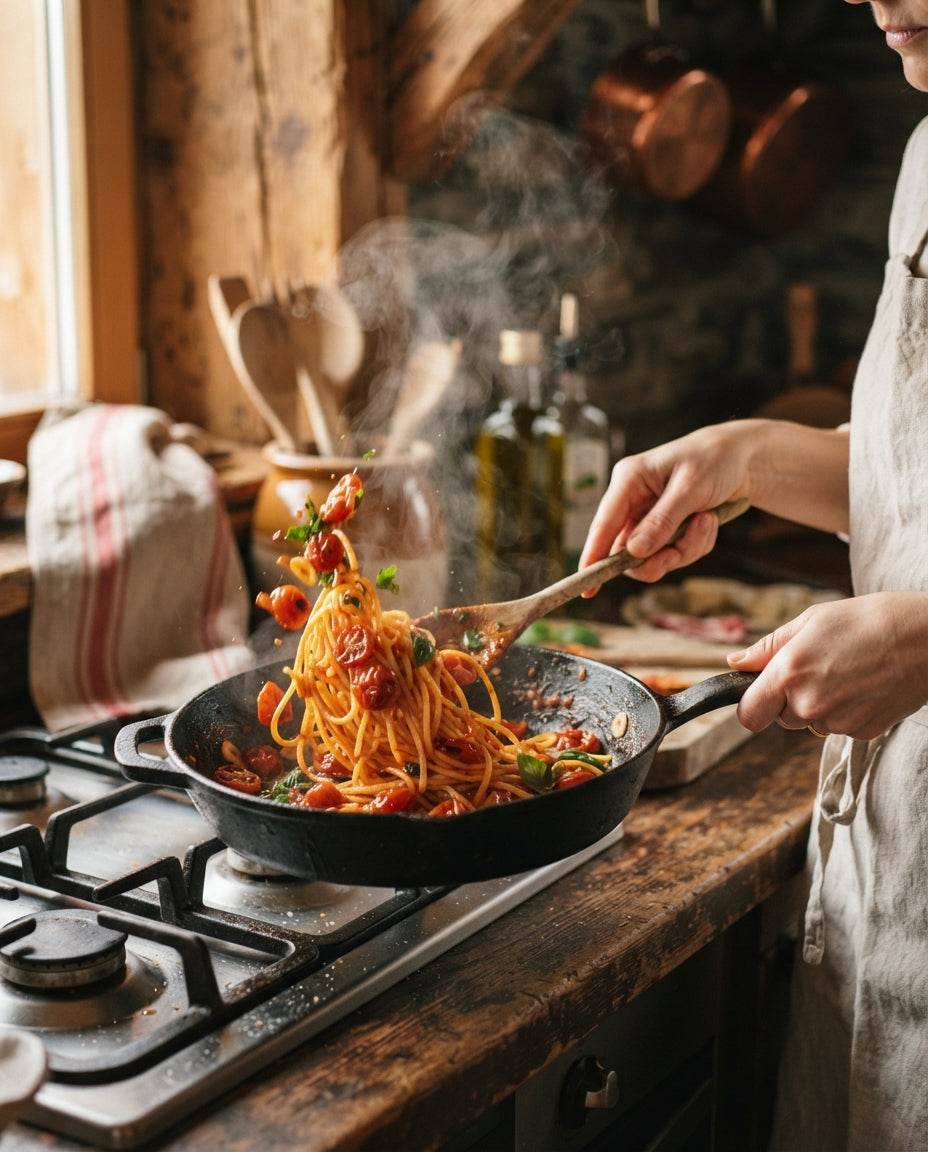 Blitz-Pomodoro deluxe mit Bio-Tomatensauce – Zubereitung