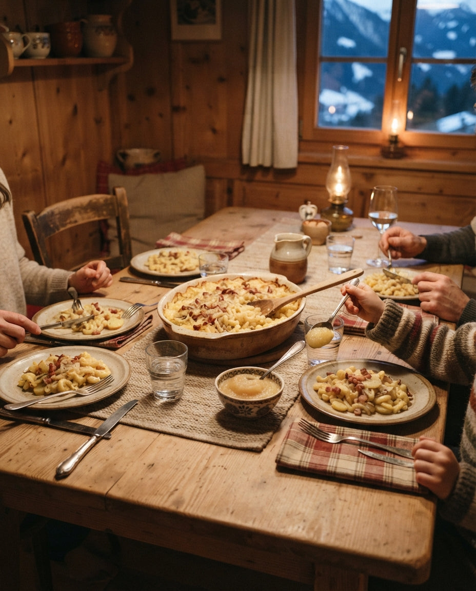 Älplermagronen wie aus der Bergbeiz – gemeinsam am Tisch