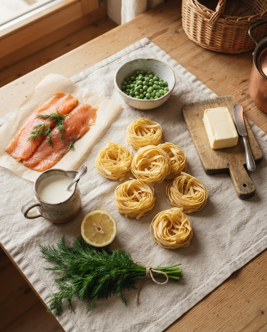 Krawättli in Zitronen-Rahm mit Rauchlachs – Zutaten