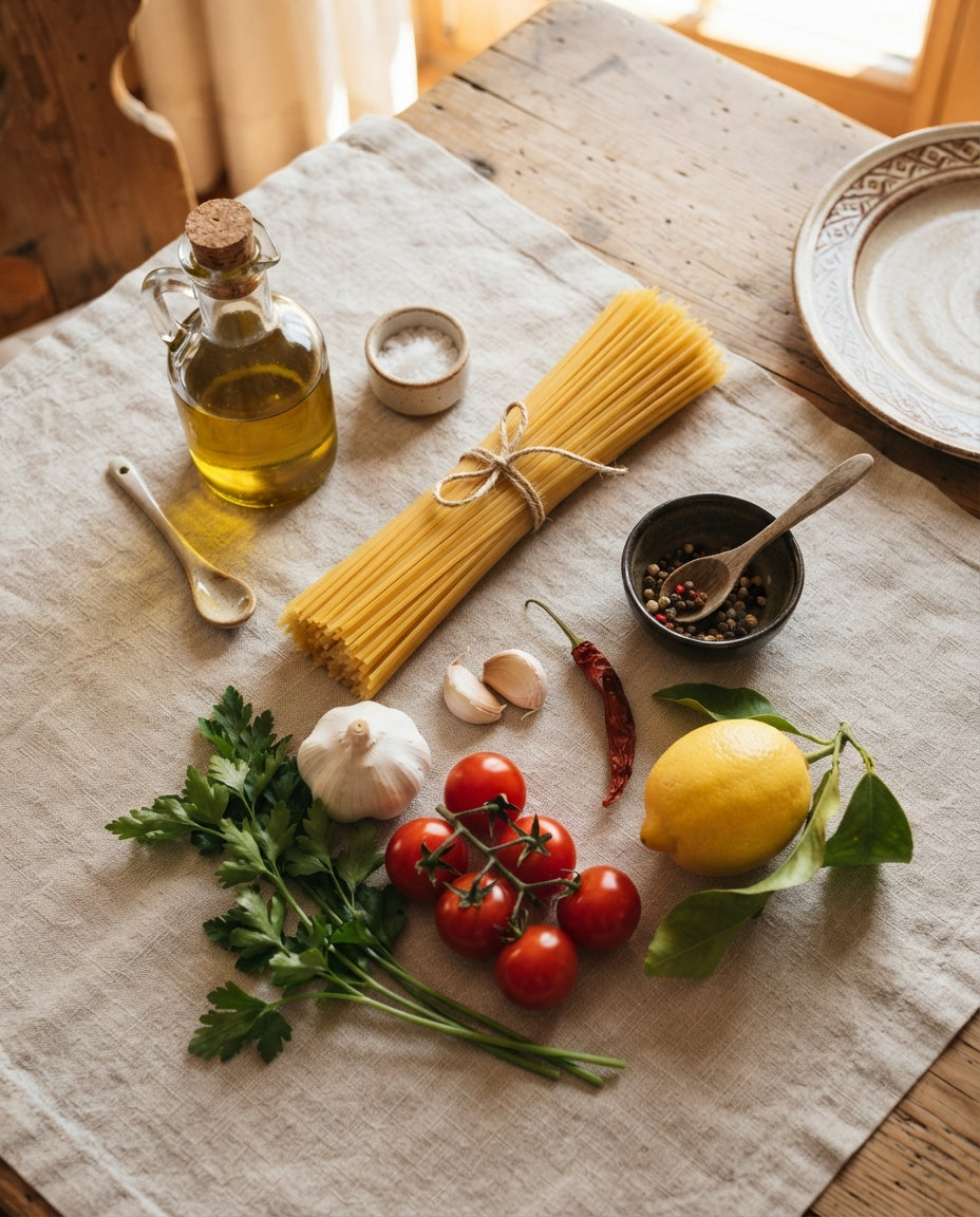 Spaghetti Aglio e Olio mit Cherrytomaten – Zutaten