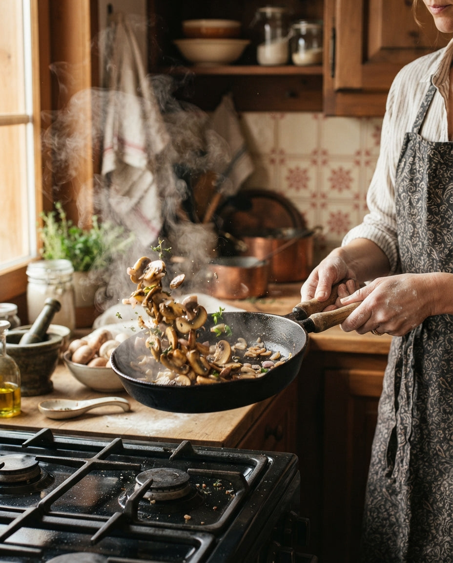 UrDinkel-Hörnli an cremigem Pilz-Rahm – Zubereitung