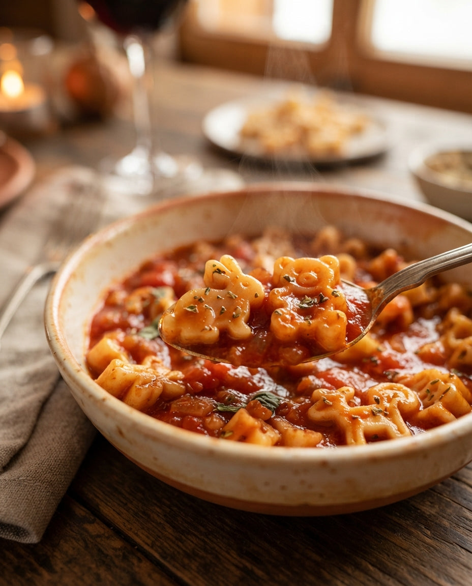 Zoo-Znacht: Tierli-Pasta mit Versteckli-Sugo – Detailaufnahme