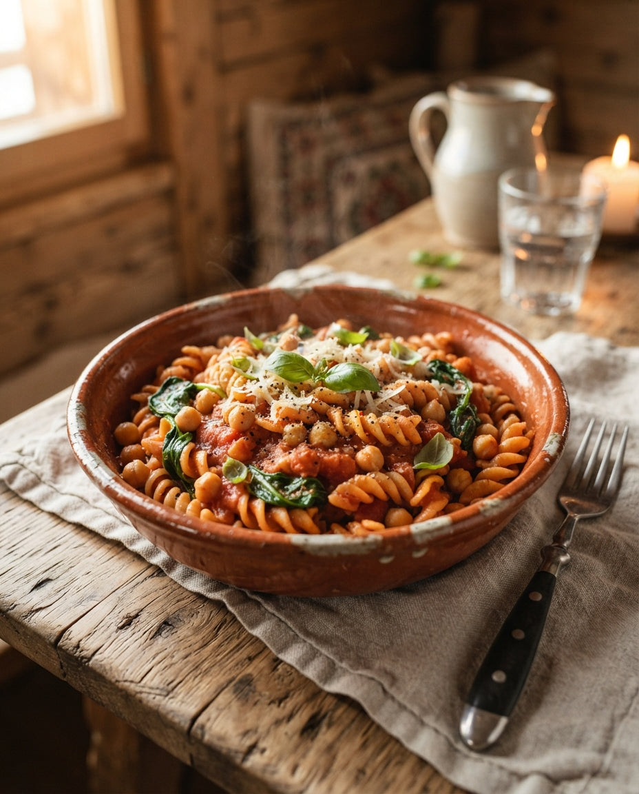 Rezept: One-Pot Füessli mit Tomaten & Kichererbsen