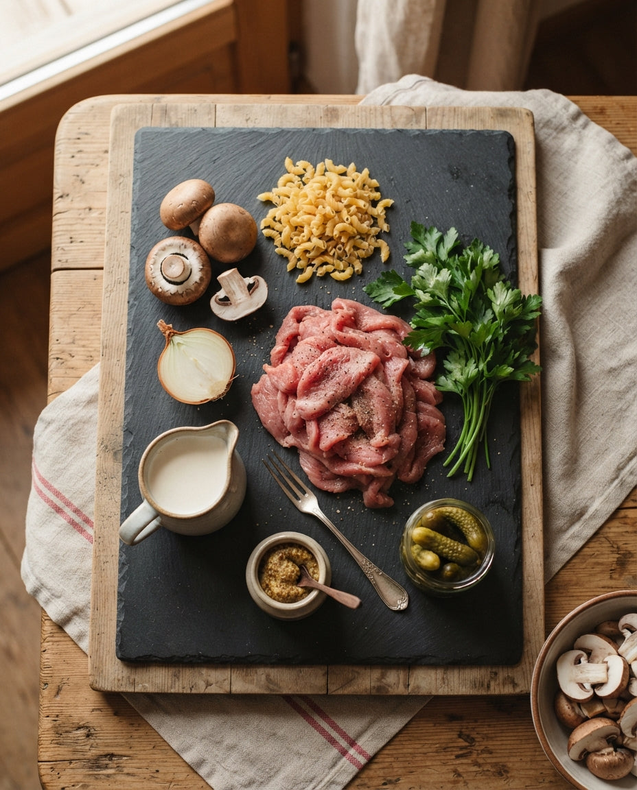 Hörnli-Stroganoff aus einem Topf – Zutaten