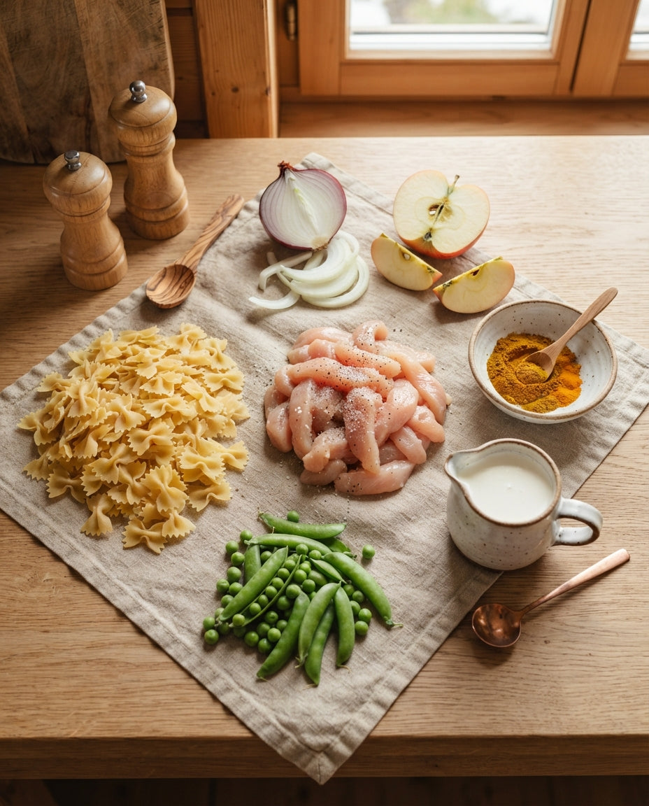 Krawättli mit Poulet-Curry-Rahm – Zutaten