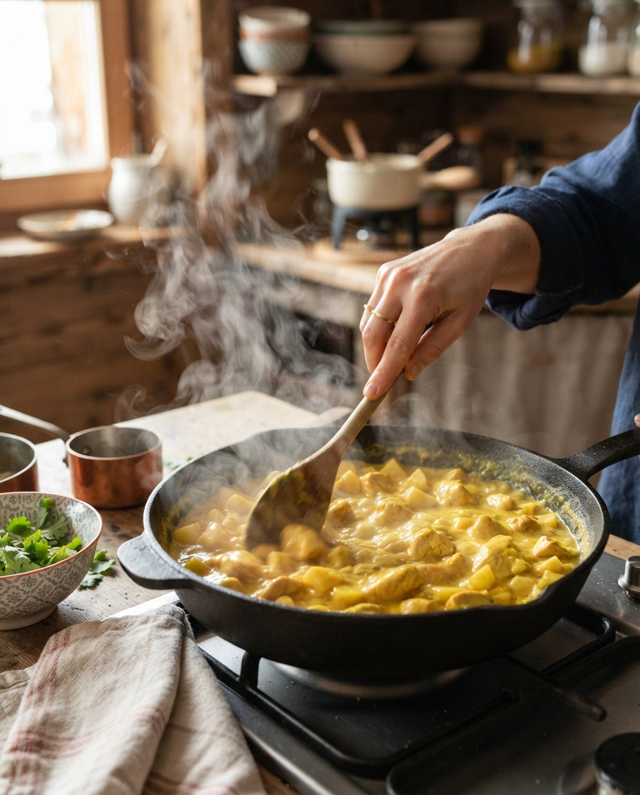 Krawättli mit Poulet-Curry-Rahm – Zubereitung