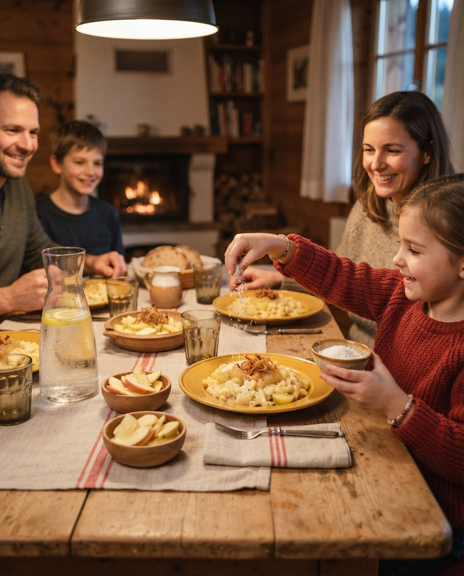 Krawättli mit Poulet-Curry-Rahm – gemeinsam am Tisch