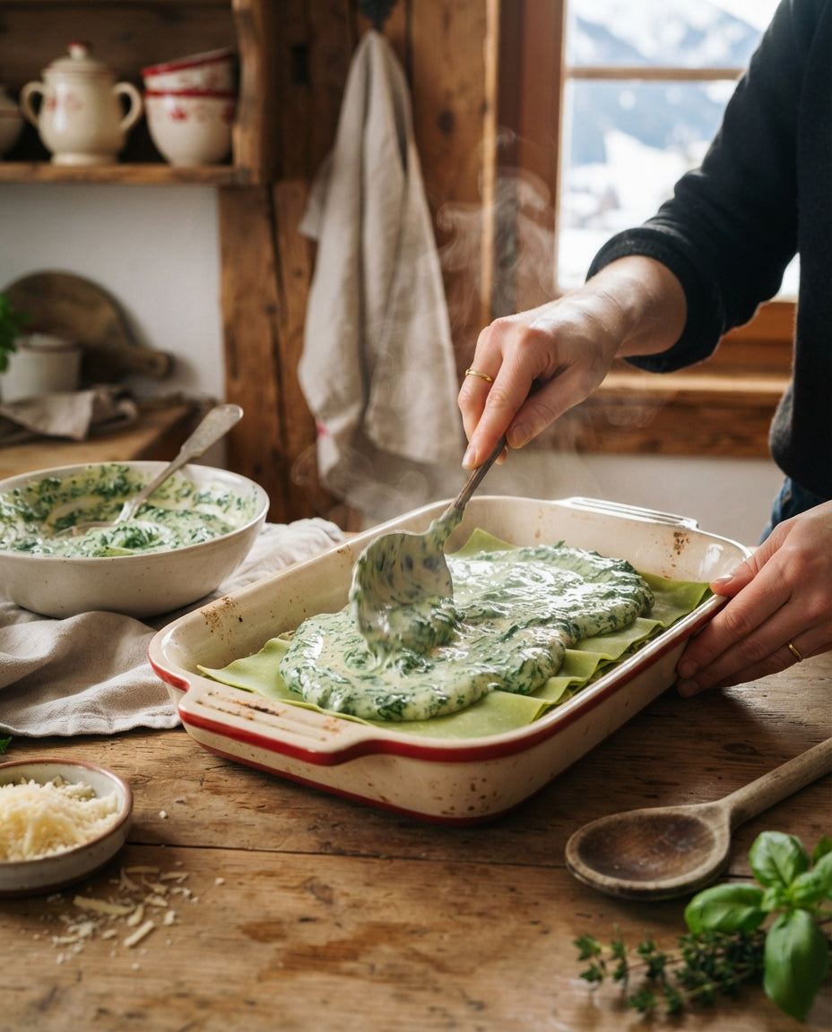Grüne Blitz-Lasagne mit Spinat und Ricotta – Zubereitung
