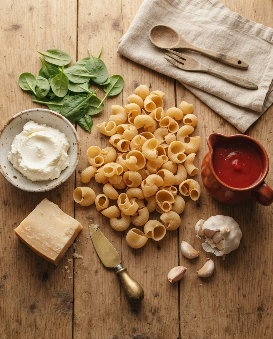 Gefüllte Lumaconi mit Ricotta und Spinat – Zutaten