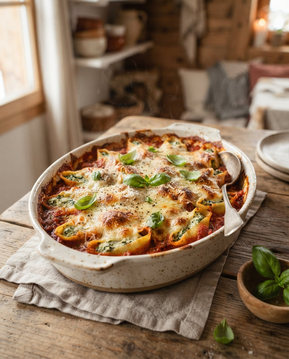Rezept: Gefüllte Lumaconi mit Ricotta und Spinat