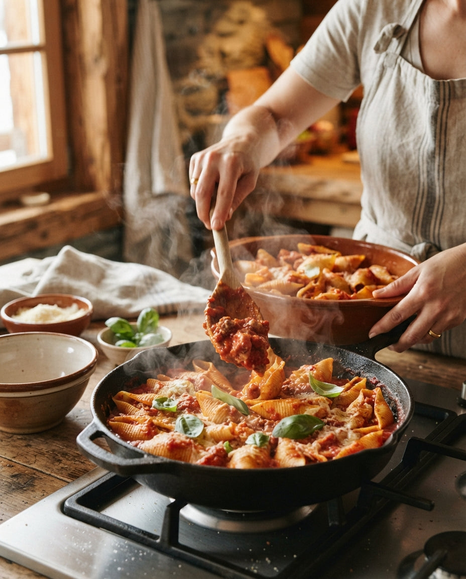 Lumaconi mit Auberginen-Sugo alla Norma – Zubereitung