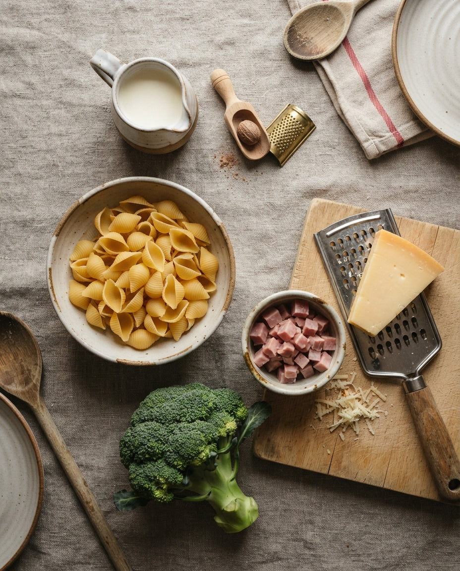 Müscheli-Gratin mit Schinken und Broccoli – Zutaten