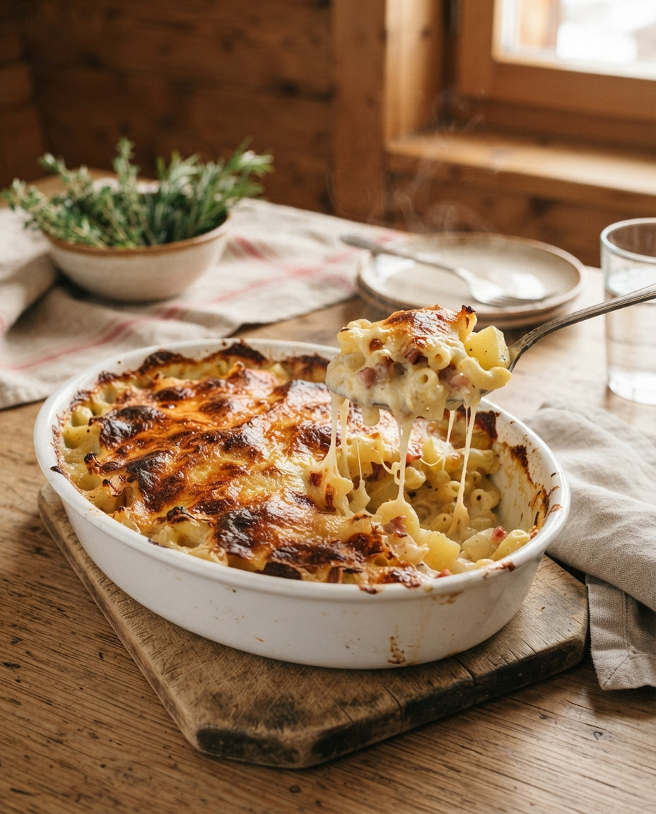 Rezept: Müscheli-Gratin mit Schinken und Broccoli
