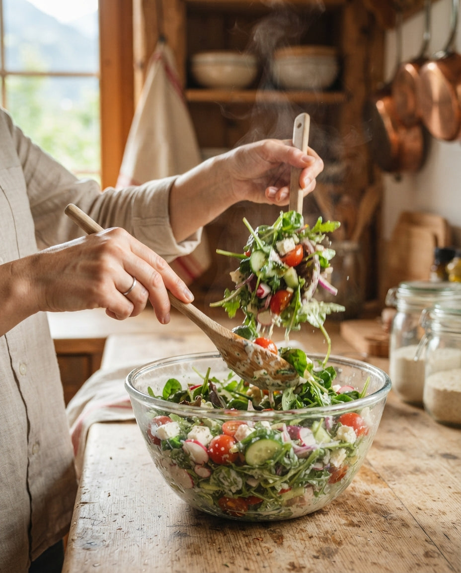 Bunter Müscheli-Salat mit Thon, Mais & Zitrone – Zubereitung