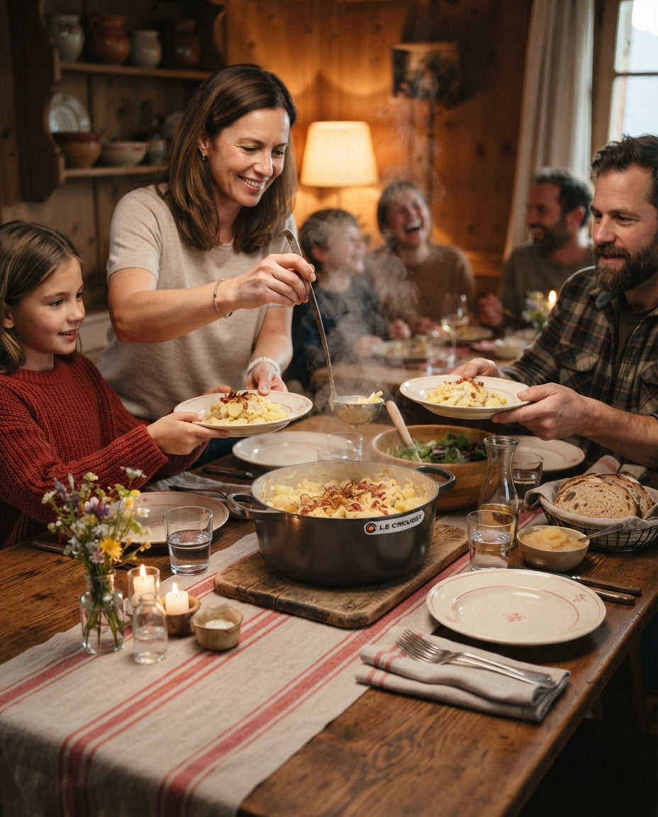 One-Pot-Nudeln mit Lauch und Speck – gemeinsam am Tisch
