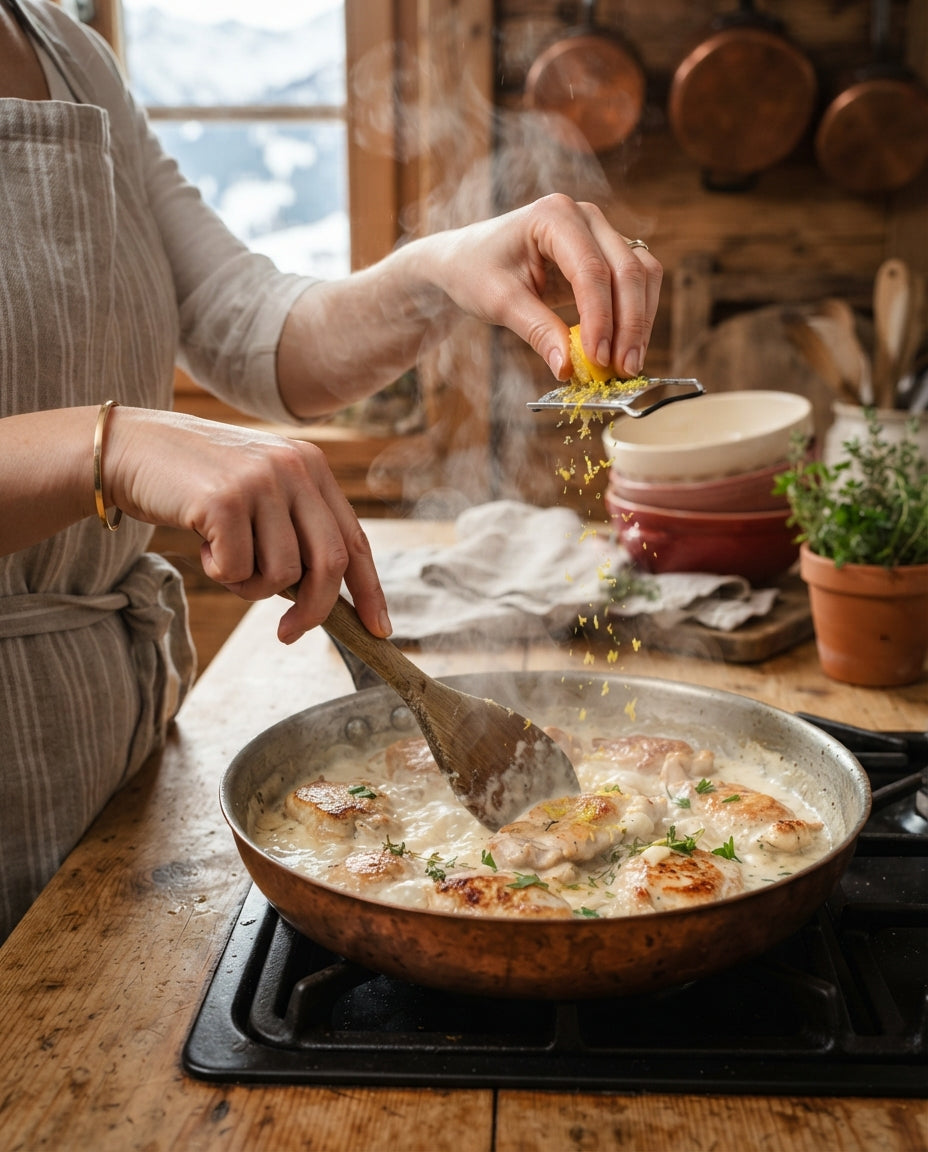 Feine Nudeln mit Zitronen-Poulet-Geschnetzeltem – Zubereitung