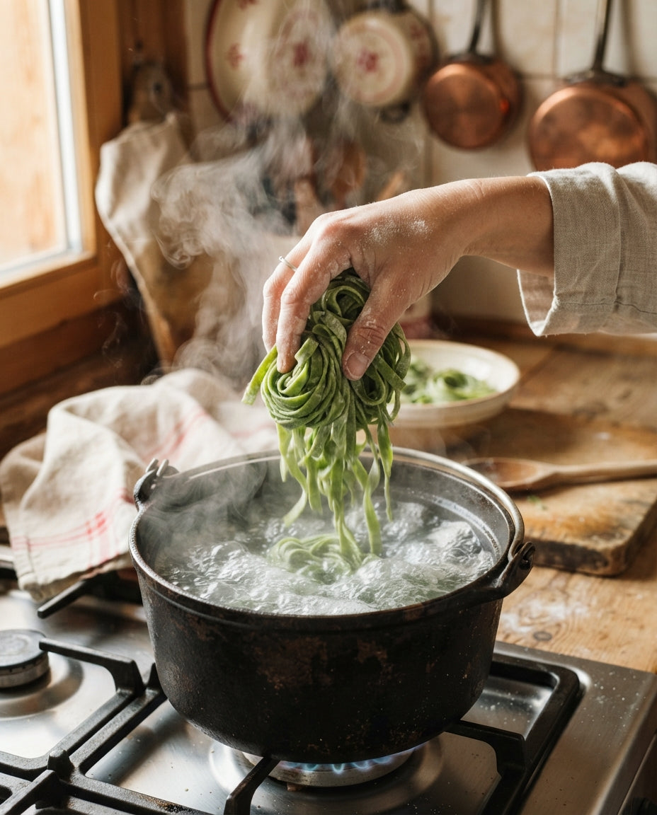 Grüne Spinatnudeln mit Räucherlachs & Dill – Zubereitung