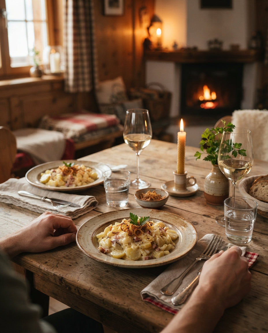 Pappardelle mit rassiger Pilz-Rahmsauce – gemeinsam am Tisch