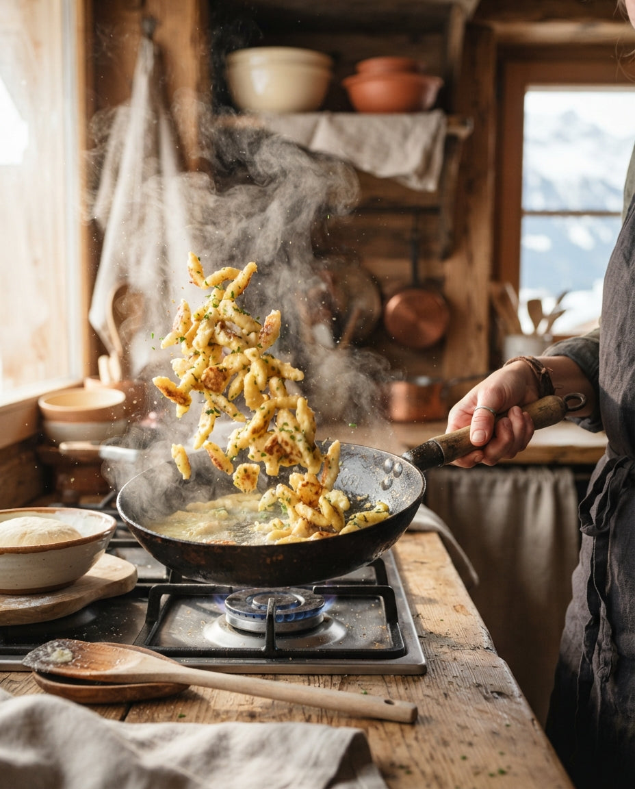 Spätzli-Pfanne mit Rahmgeschnetzeltem – Zubereitung