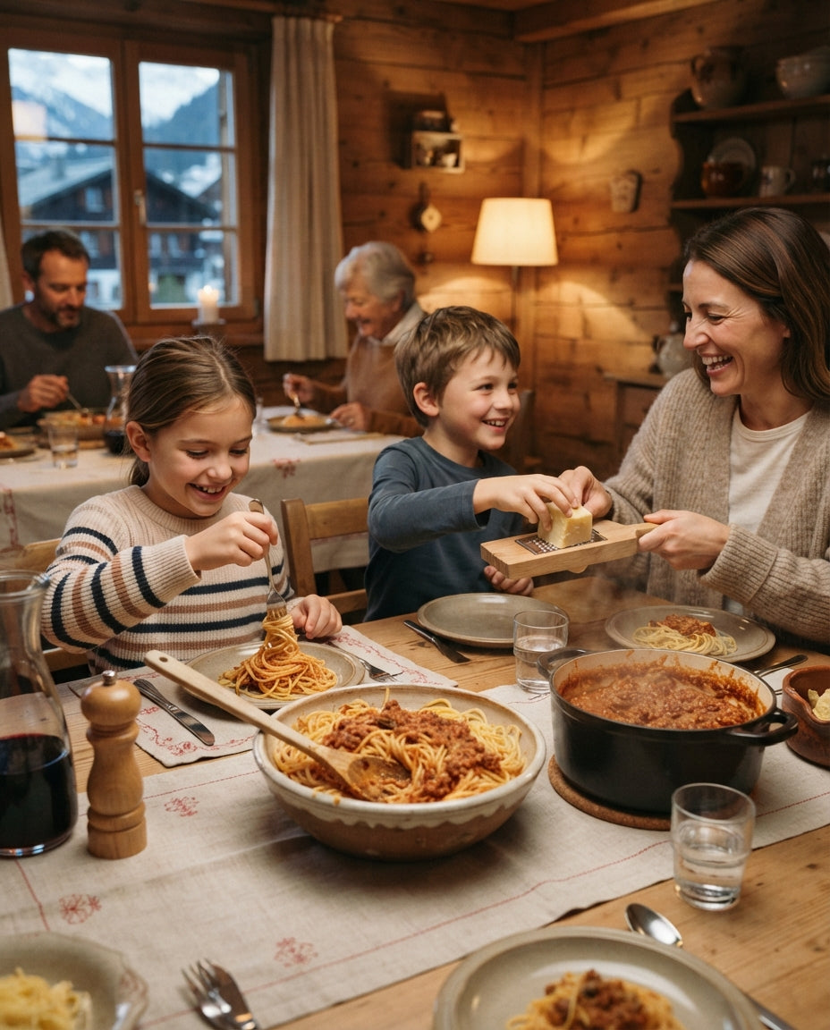 Bio-Spaghetti Bolognese wie bei der Grosi – gemeinsam am Tisch