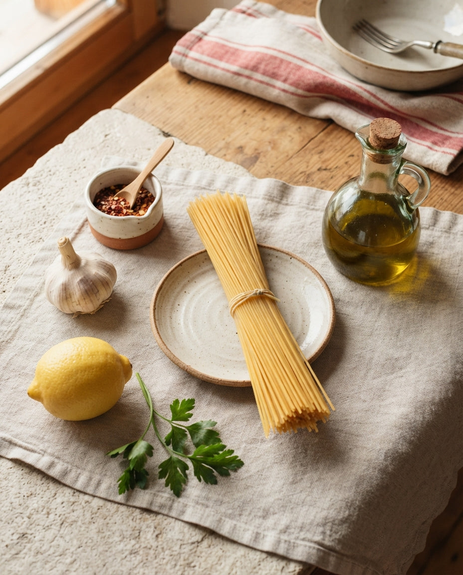 Spaghetti aglio e olio mit Knusperbröseln – Zutaten
