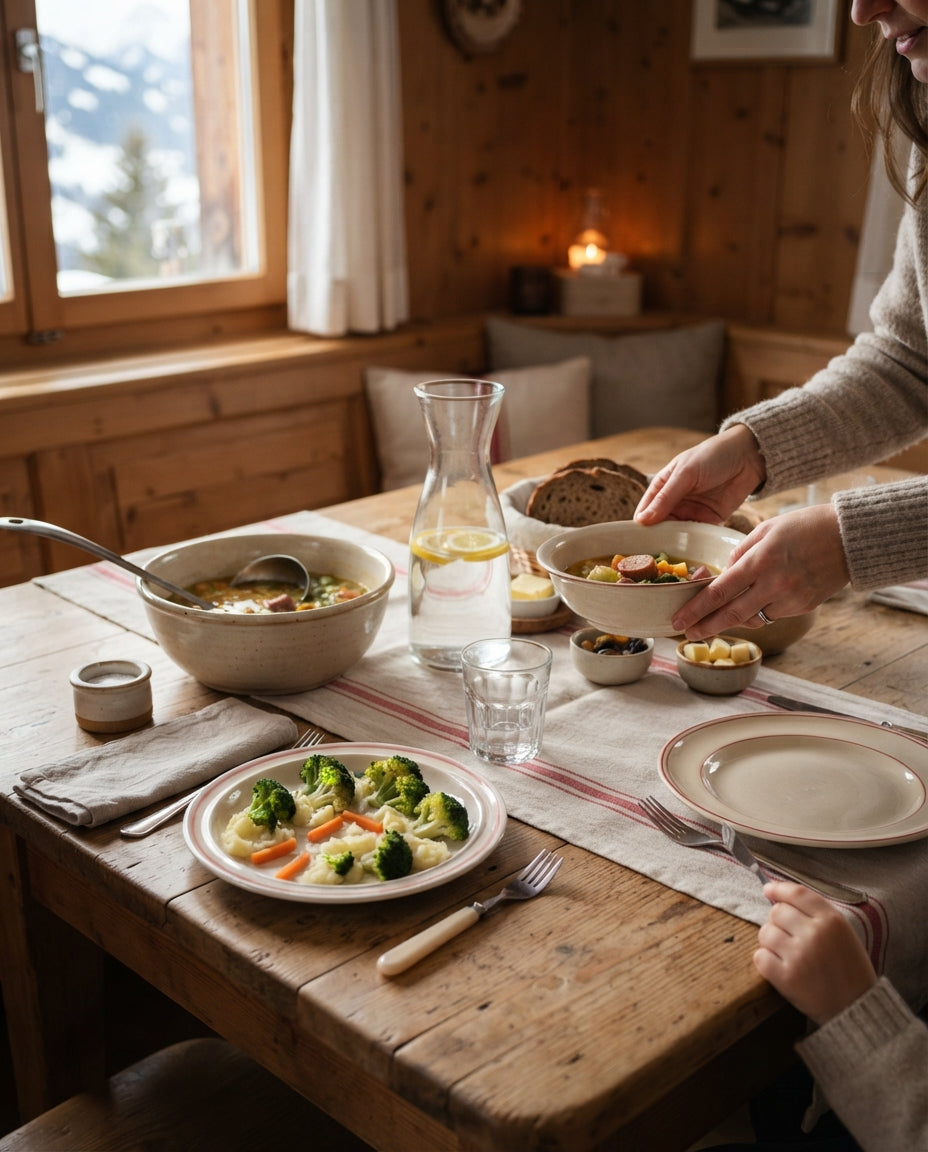 Bio-Spiralen mit Broccoli-Mandel-Rahm – gemeinsam am Tisch