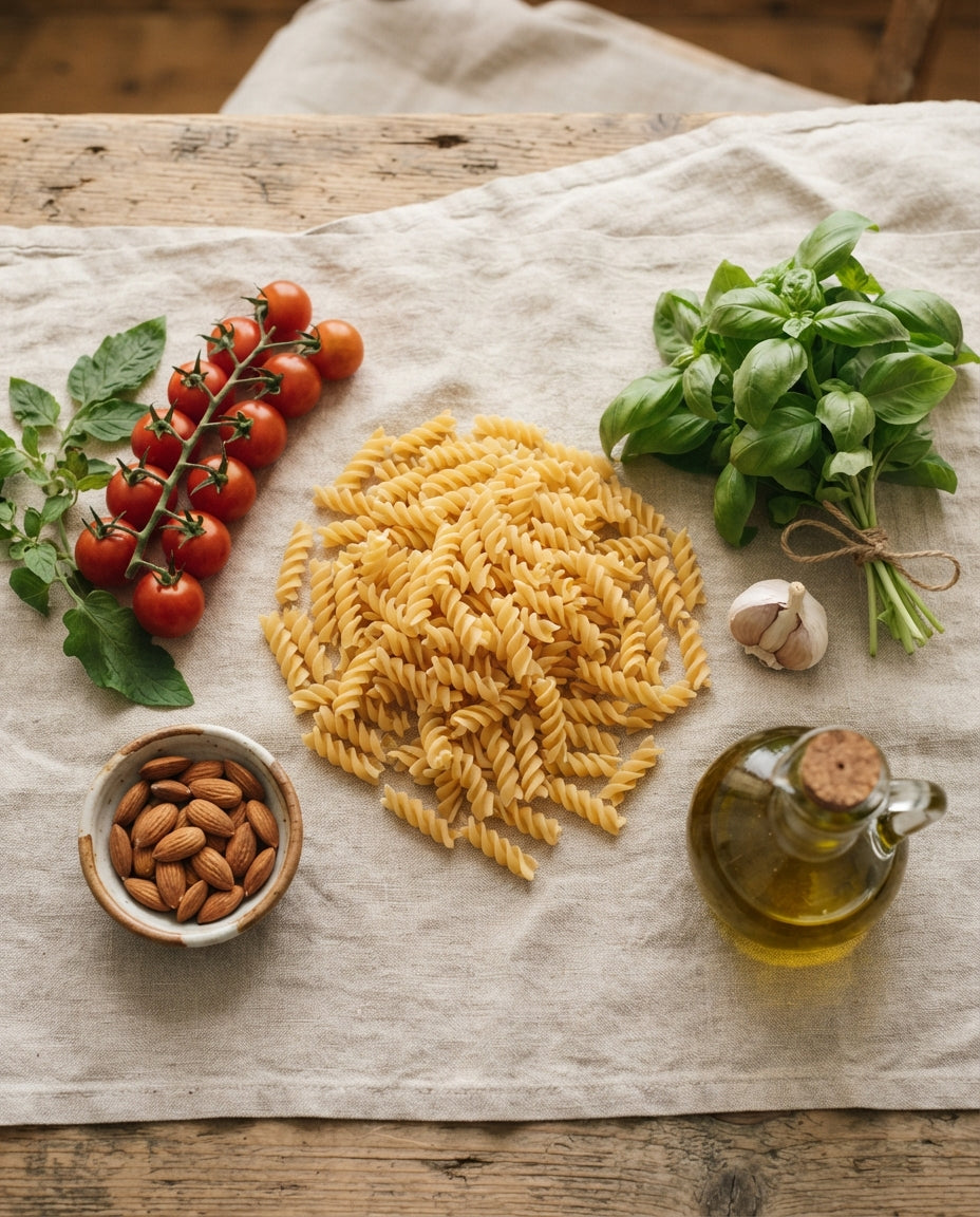 Spiralen mit Tomaten-Mandel-Pesto – Zutaten